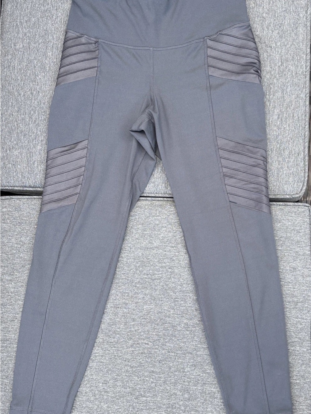 Old Navy Active Womens Gray/Blue Go Dry 7/8 Leggings Moto Style Size Large